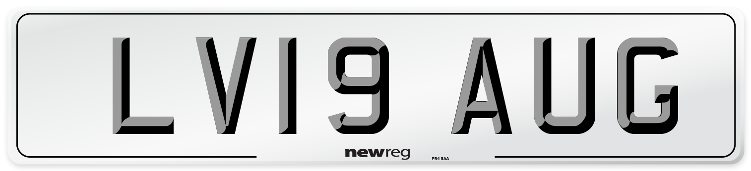 LV19 AUG Number Plate from New Reg
